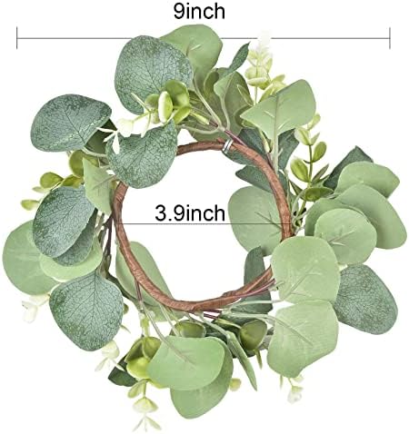 Artificial Eucalyptus Wreath 9 Inch Farmhouse Decor