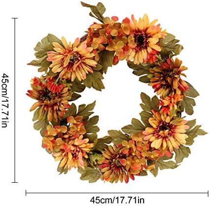 ABOOFAN Artificial Hydrangea Wreath for Halloween and Thanksgiving