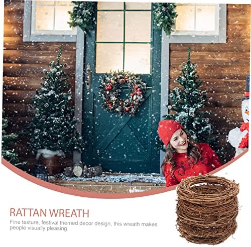 Unomor 5pcs Woven Rattan Wreath for Home Decor
