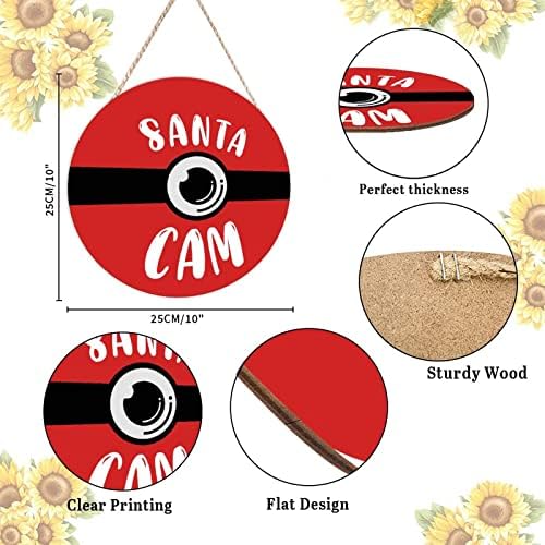 Farmhouse Door Hanger Funny Elf Surveillance Wood Sign 10x10in