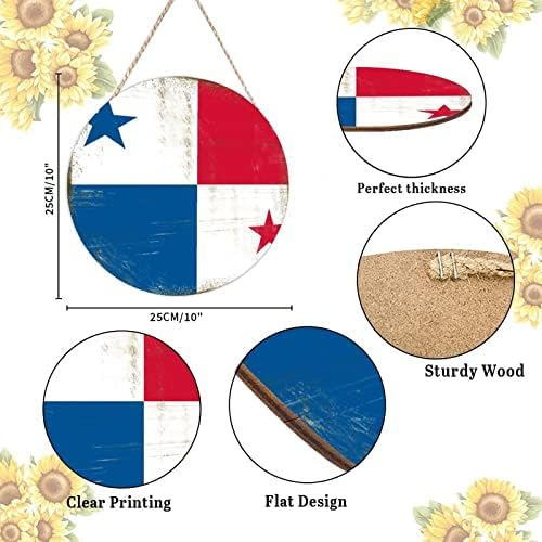 Farmhouse Door Hanger with Panama Flag Design