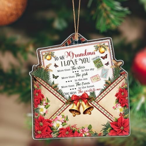RABOWA Bell Merry Christmas Clear Acrylic Ornament