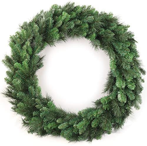 48-Inch Artificial Christmas Wreath - Classic Green Northern Evergreen with 360 Tips