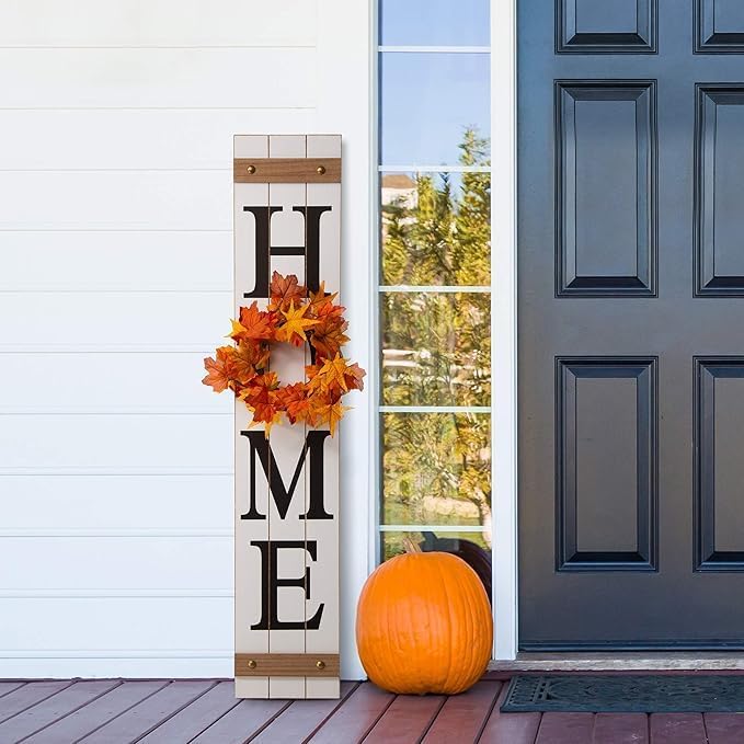 Glitzhome Wooden Rustic Farmhouse Wall Decor Welcome Sign