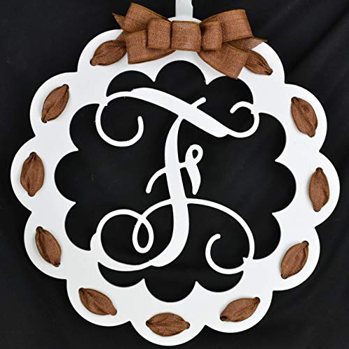 Burlap Monogram Door Wreath with Color Options