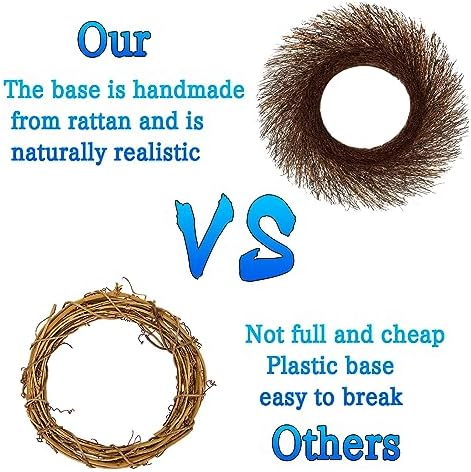 Temfmy 18 Inch Rattan Vine Branch Wreath for DIY Crafts