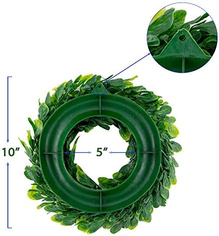 2Pack Small Boxwood Wreath 10 Inch Faux Greenery Decor