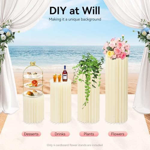4PCS Foldable Cardboard Display Stand for Wedding Party Cakes