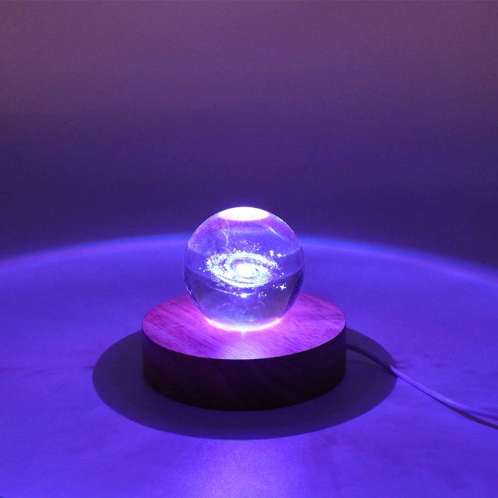 Colorful LED Crystal Display Stand with USB Cable