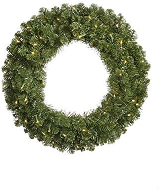 Vickerman 72 Inch Grand Teton Artificial Wreath with Warm White LED Lights