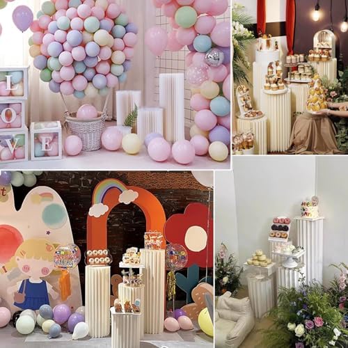 4Pack Cylinder Pedestal Stand for Dessert Display