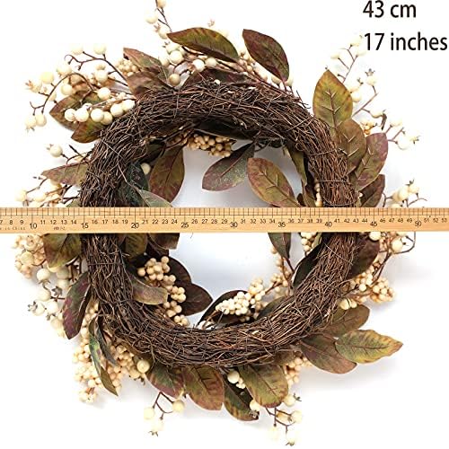 Idyllic Artificial Eucalyptus Leaf Wreath with White Berries