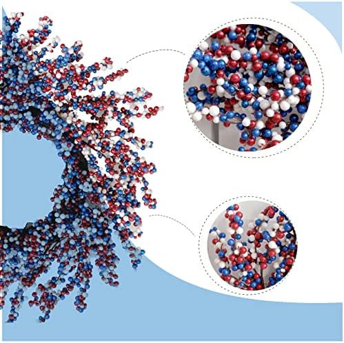 18 Inch Patriotic Red White Blue Berries Wreath
