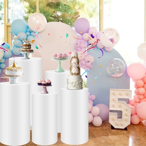 5Pcs Round Cylinder Pedestal Stands for Party Displays
