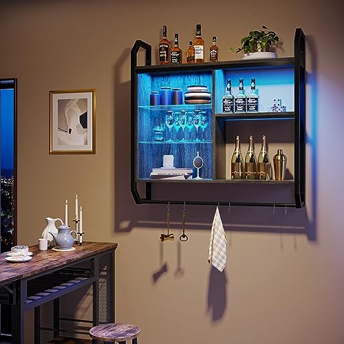 Bestier Gaming Floating Shelves with LED Lights