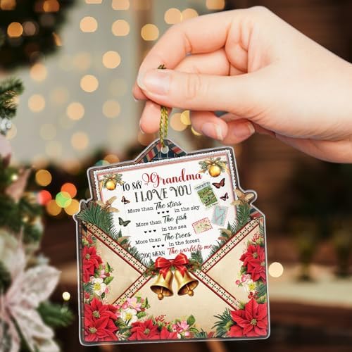 RABOWA Bell Merry Christmas Clear Acrylic Ornament