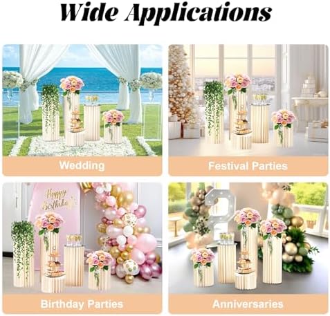 DIY Accordion Cylinder Cardboard Folding Display Stands 5PCS