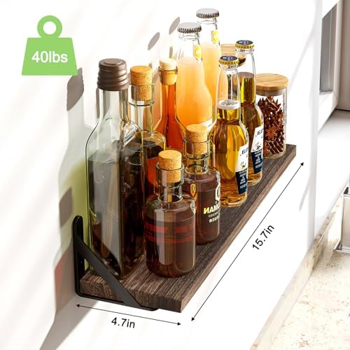 Fixwal Floating Shelves Set of 8 Rustic Wood Wall Shelves