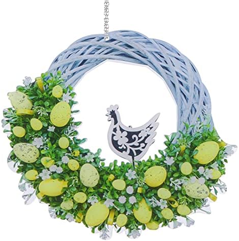 Easter Wreath with Bunny Garland and Boxwood Heart