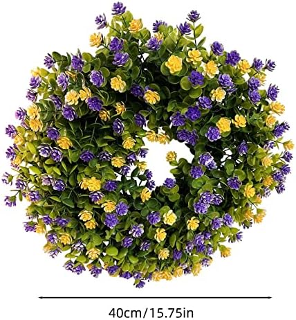 Cakina Spring Summer Purple Yellow Wreath Set