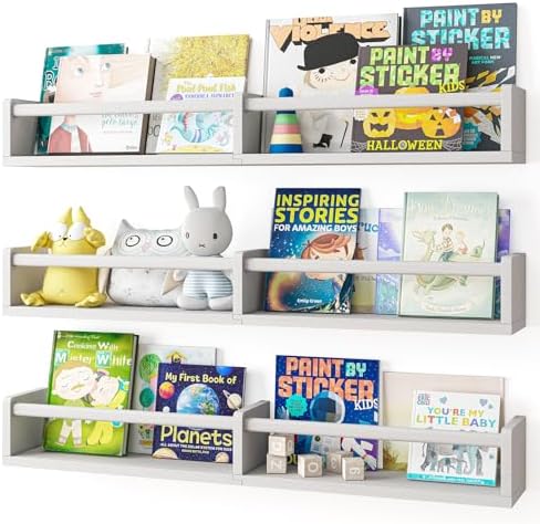 Fixwal 32in Floating Bookshelves Set of 3 for Baby Nursery