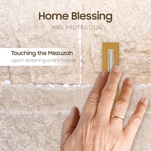 AS Mezuzah Acrylic Case for Door - Gold 6 Inches
