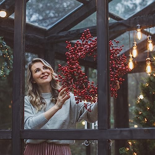 Temfmy 18 Inch Rattan Vine Branch Wreath for DIY Crafts