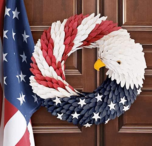 4th of July Patriotic Wreath with Eagle and Flag Design