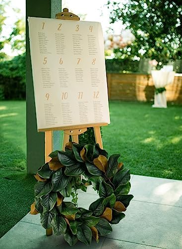 Serene Spaces Living Artificial Green Magnolia Leaf Wreath