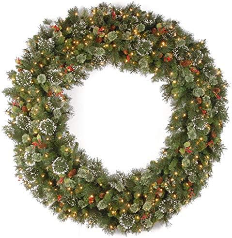 National Tree Company Pre-Lit Artificial Christmas Wreath 60 Inches