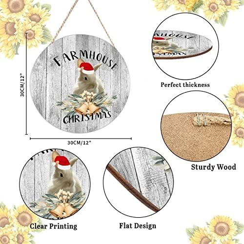 Farmhouse Door Hanger with Santa Hat and Animal Designs