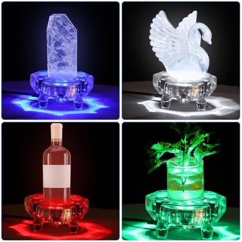 PATIKIL Crystal LED Light Base Stand 2 Pack