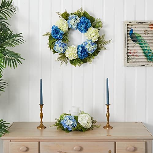 Nearly Natural 24-Inch Artificial Hydrangea Wreath