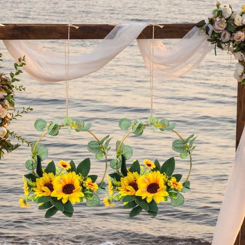 1PC Artificial Sunflower Wreath for Home Decor