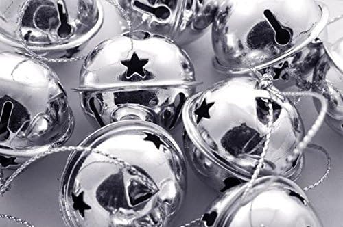 Charmed Large Christmas Star Jingle Sleigh Bell Ornament Pack of 6 Silver