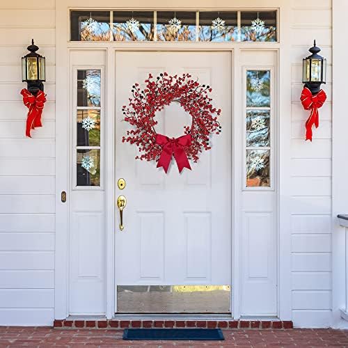 Sggvecsy 18 Inch Artificial Christmas Wreath with Bowknot