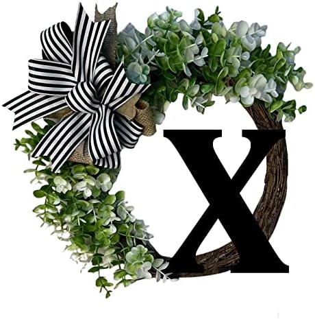 Cakina 26 Letter Farmhouse Wreath with Bow