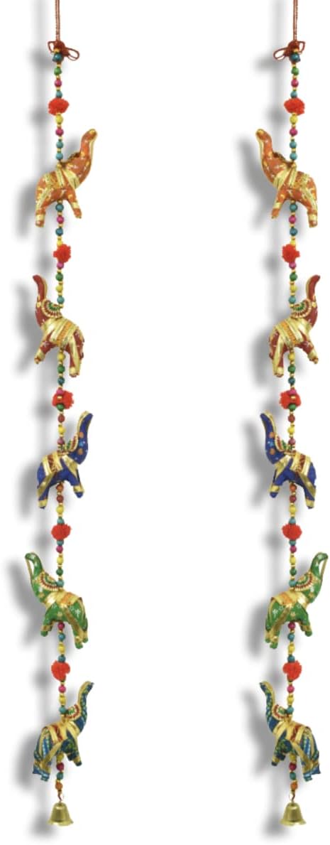 Set of 2 Traditional Elephant Door Decor Hanging Ornament