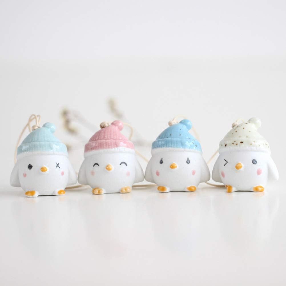 SOIMISS 2pcs Ceramic Chick Hanging Bell Pendant