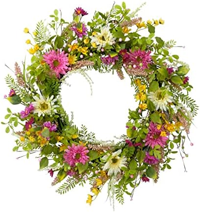 Puleo International 28 Inch Artificial Floral Spring Door Wreath