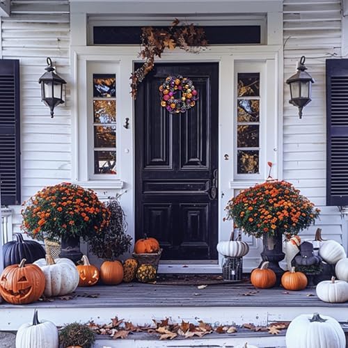 Valery Madelyn Pre-Lit Pumpkin Ball Wreath 20 Inch