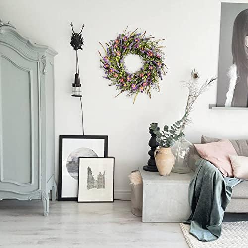 24 Inch Spring Wild Flower Wreath for Front Door