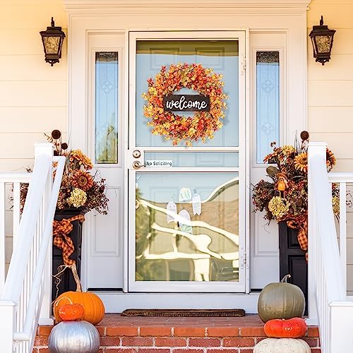 Sggvecsy 20 Inch Autumn Front Door Wreath