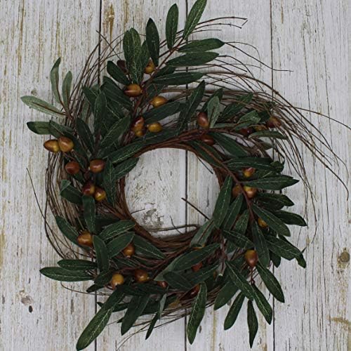 Rustic Country Artificial Olive Wreath 14 Inch
