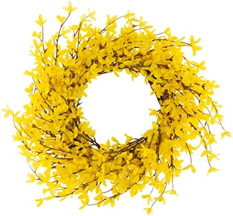 Yellow Forsythia Wreath - 24 Inch Artificial Spring Decor