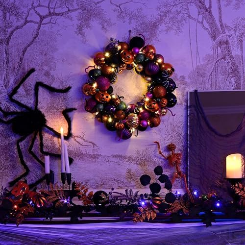 Valery Madelyn Pre-Lit Pumpkin Ball Wreath 20 Inch