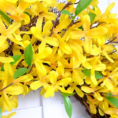 25 Inch Yellow Forsythia Spring Wreath for Front Door