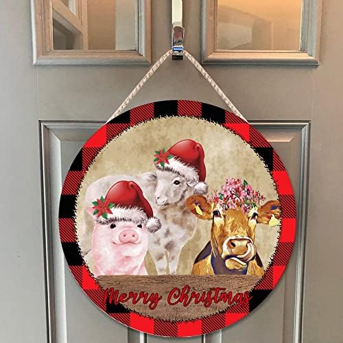 Farmhouse Door Hanger with Santa and Farm Animals