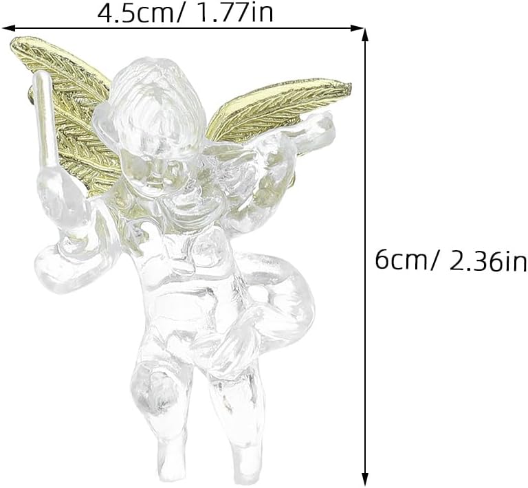 PRETYZOOM 24pcs Crystal Clear Christmas Angel Ornaments with Gold Wings