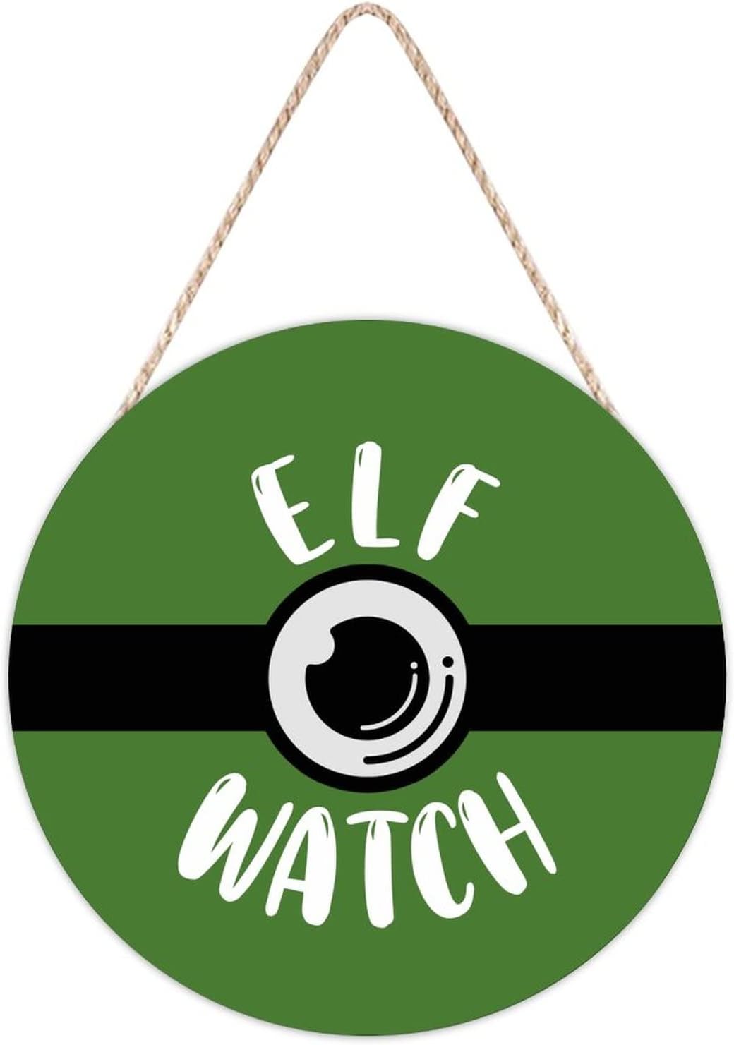 Funny Green Elf Watch Door Hanger for Kids